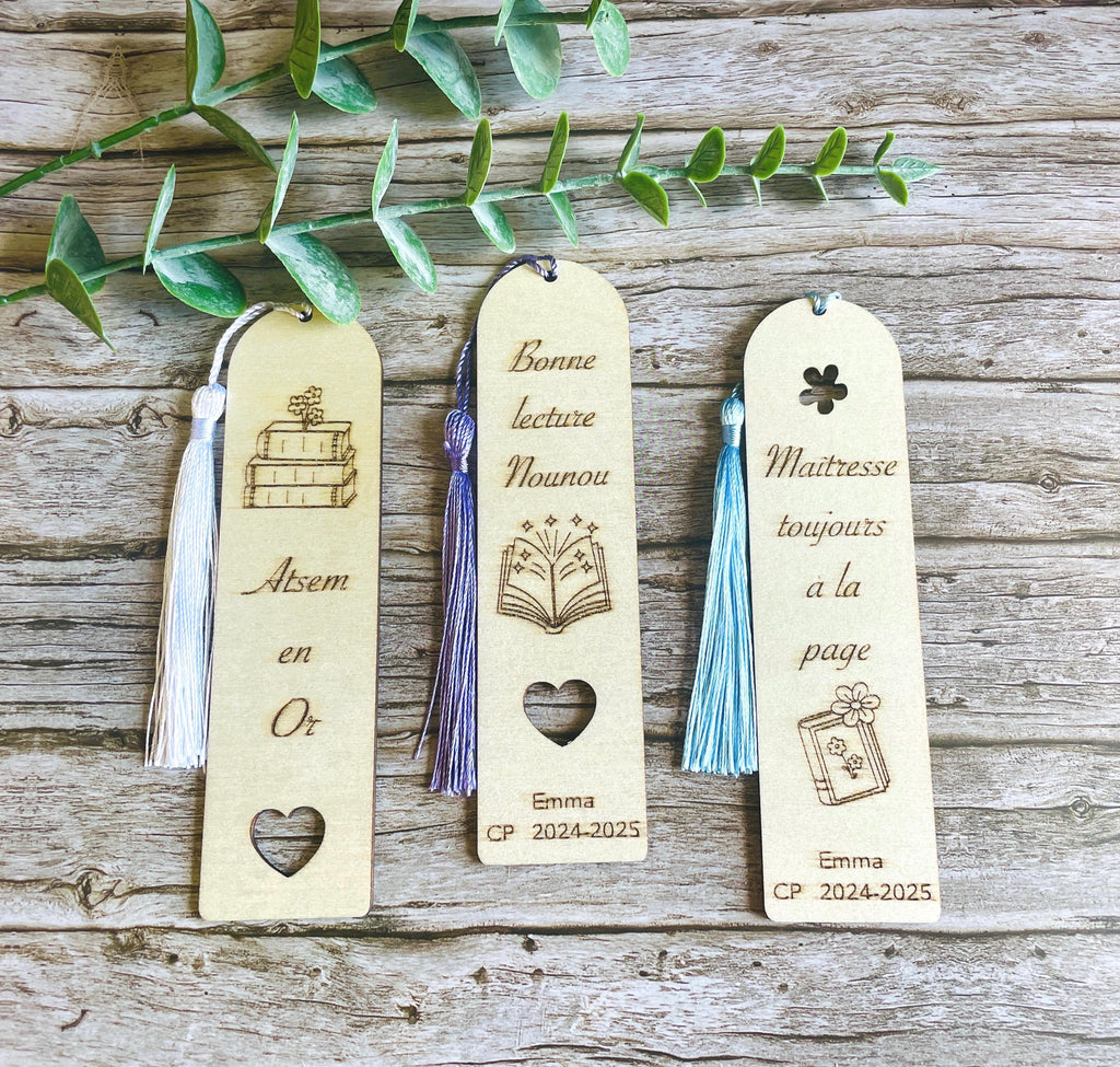 Marque page personnalisée, cadeau maman,mamie,marraine,maîtresse,nounou,atsem…
