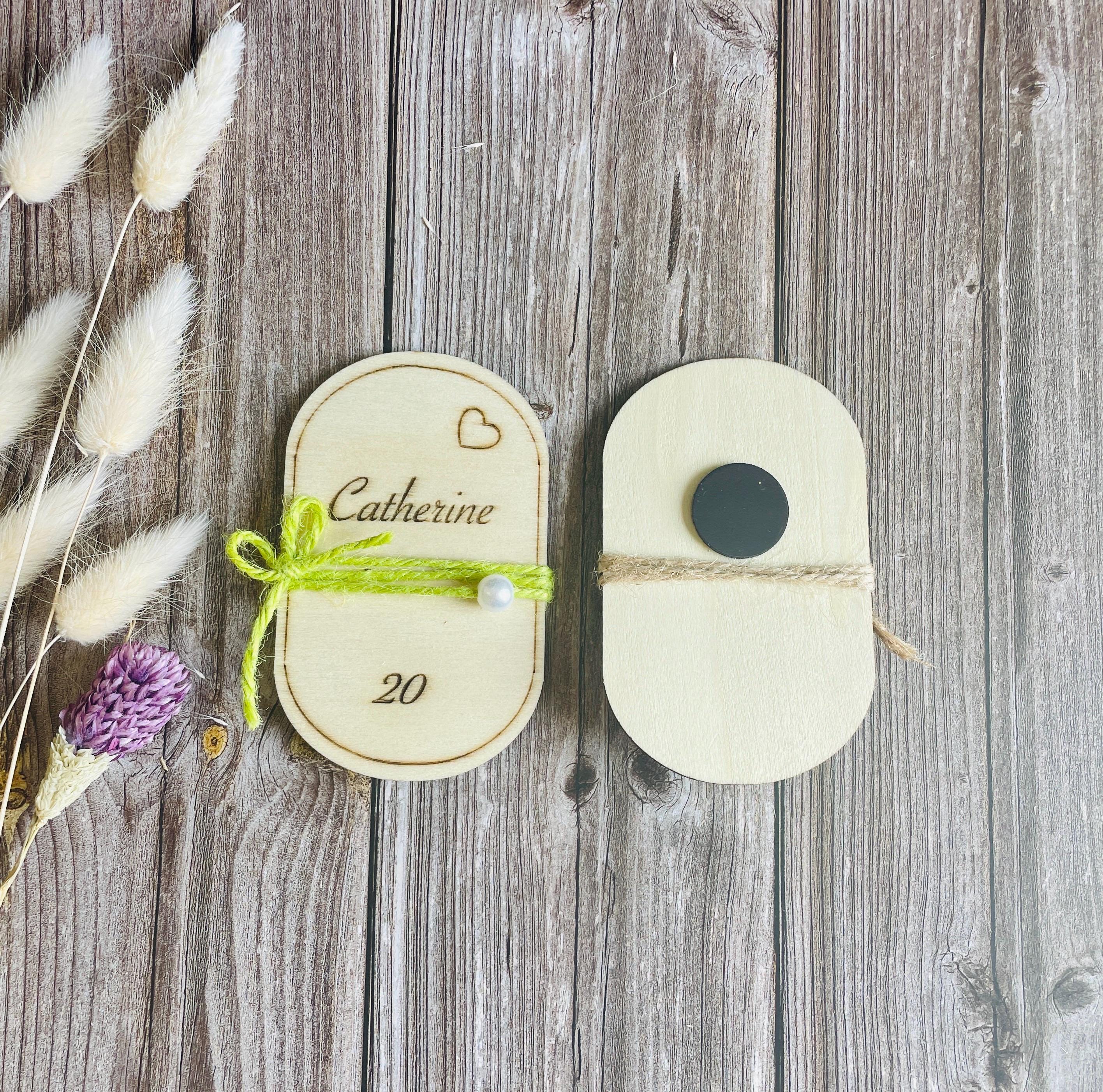Magnet en bois personnalisé, aimant frigo
