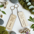 Porte-clés en bois personnalisé, Marque place/Souvenir
