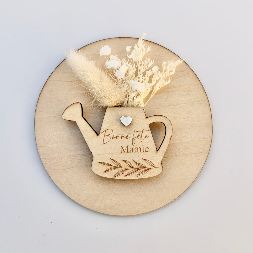 Cadeau fête des mère, Magnet arrosoir floral personnalisé