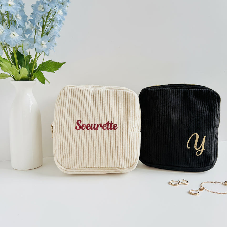 Pochette en velours personnalisée