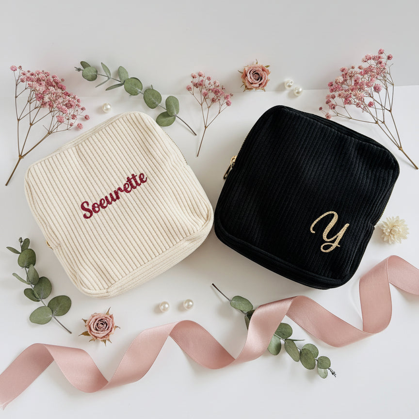Pochette en velours personnalisée