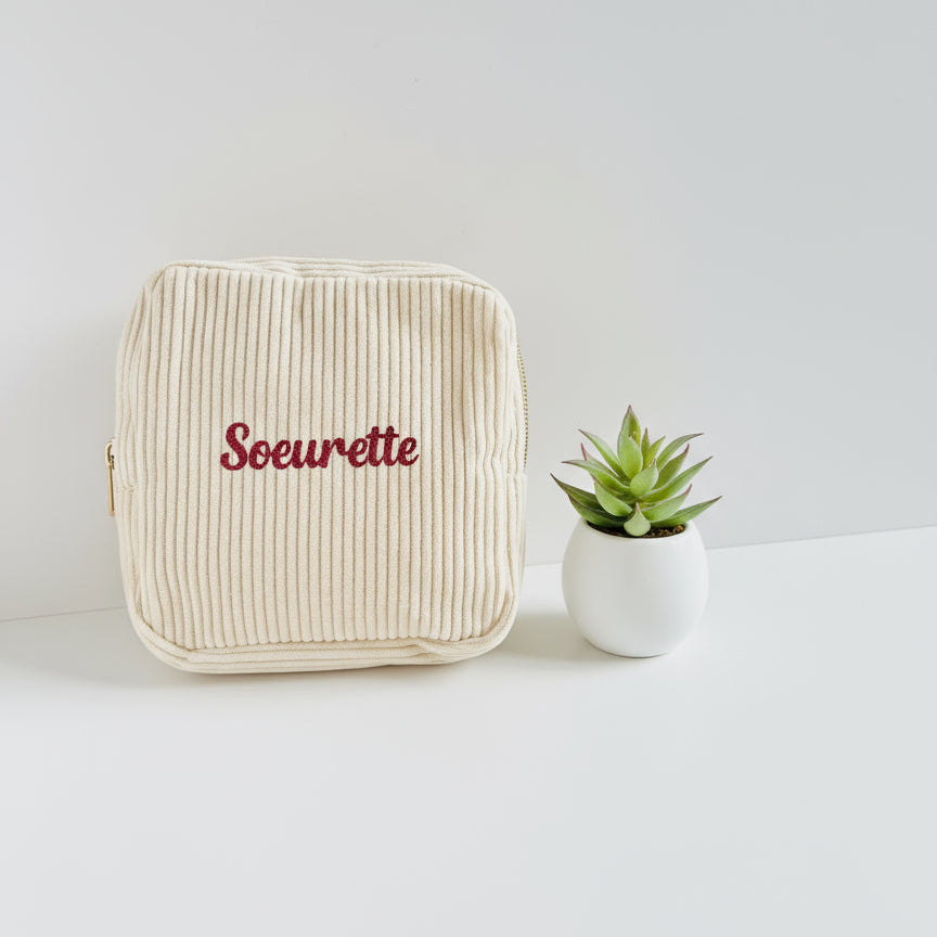 Pochette en velours personnalisée