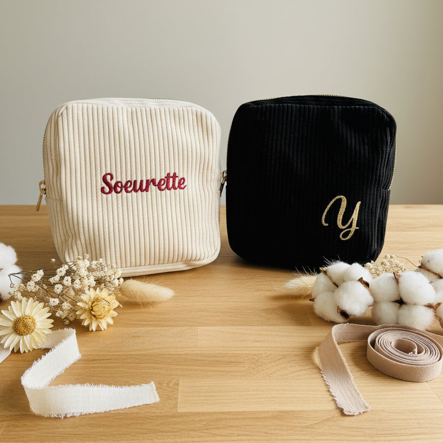 Pochette en velours personnalisée