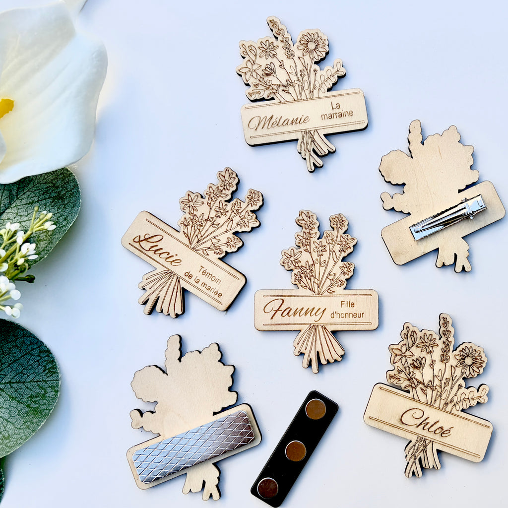 Badge en bois personnalisé