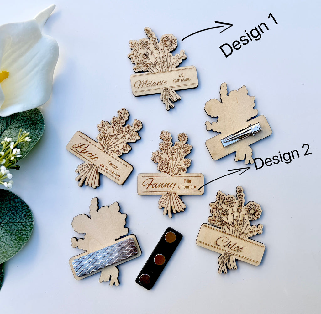 Badge en bois personnalisé