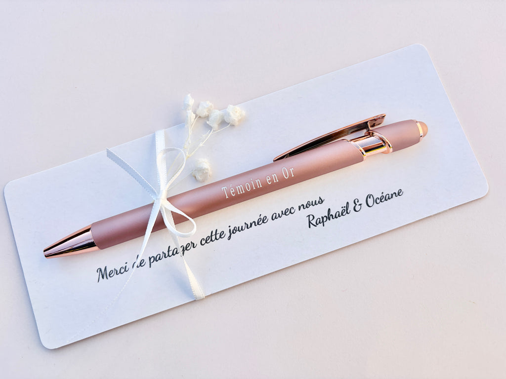 Cadeau de témoin, carte personnalisée
