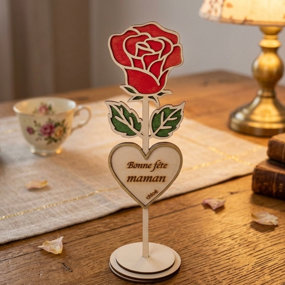 Rose en bois personnalisée