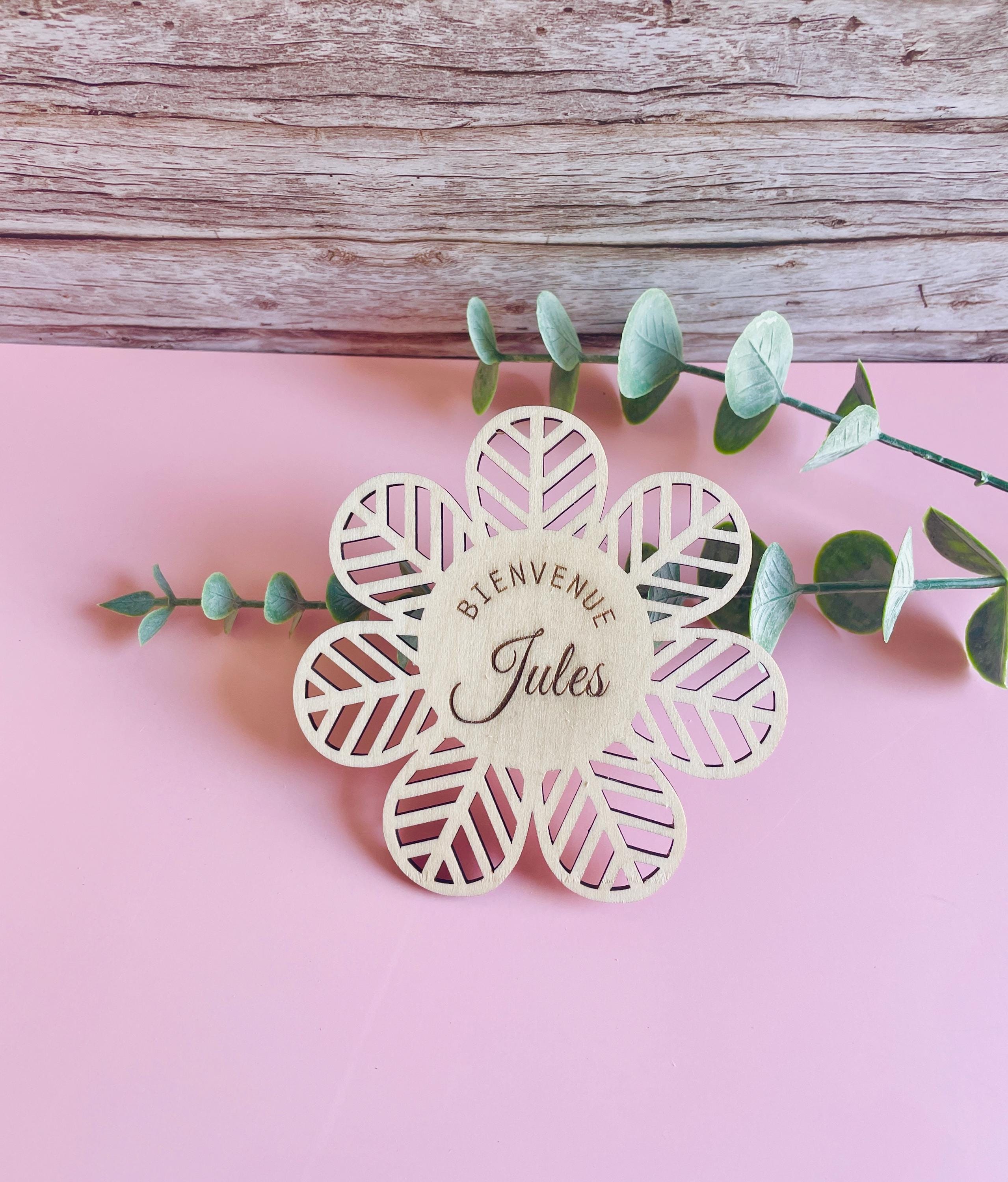 Carte prénom en bois personnalisée, carte bienvenue naissance,décoration chambre